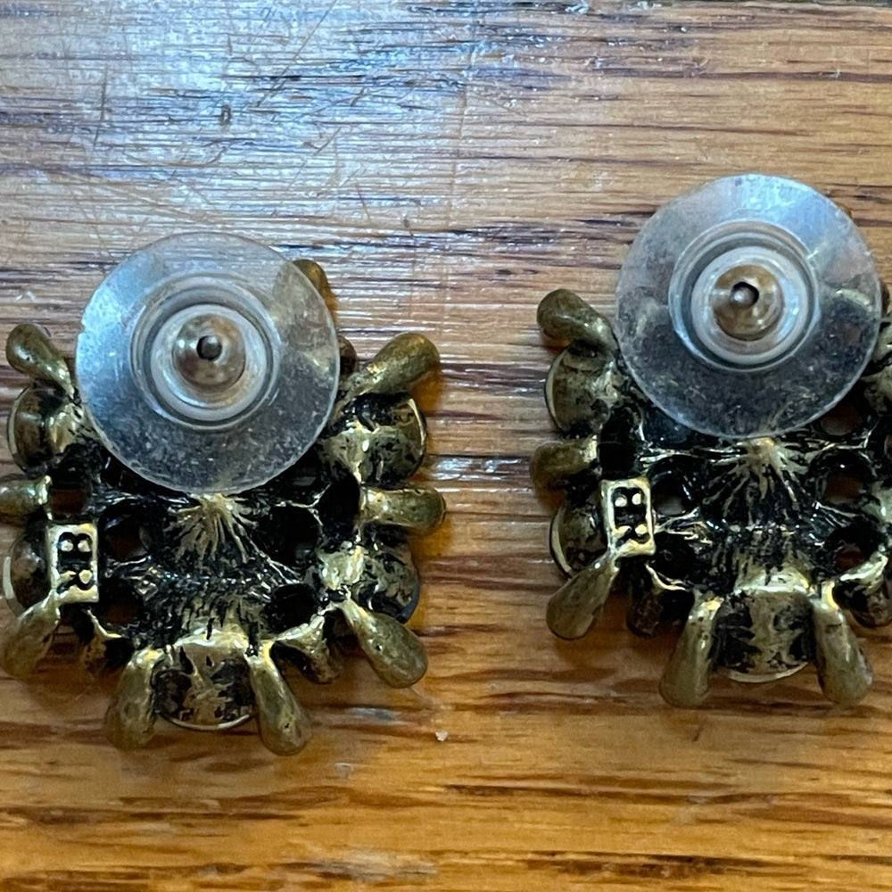 Banana Republic Blue Sparkle Gem Cluster Earrings