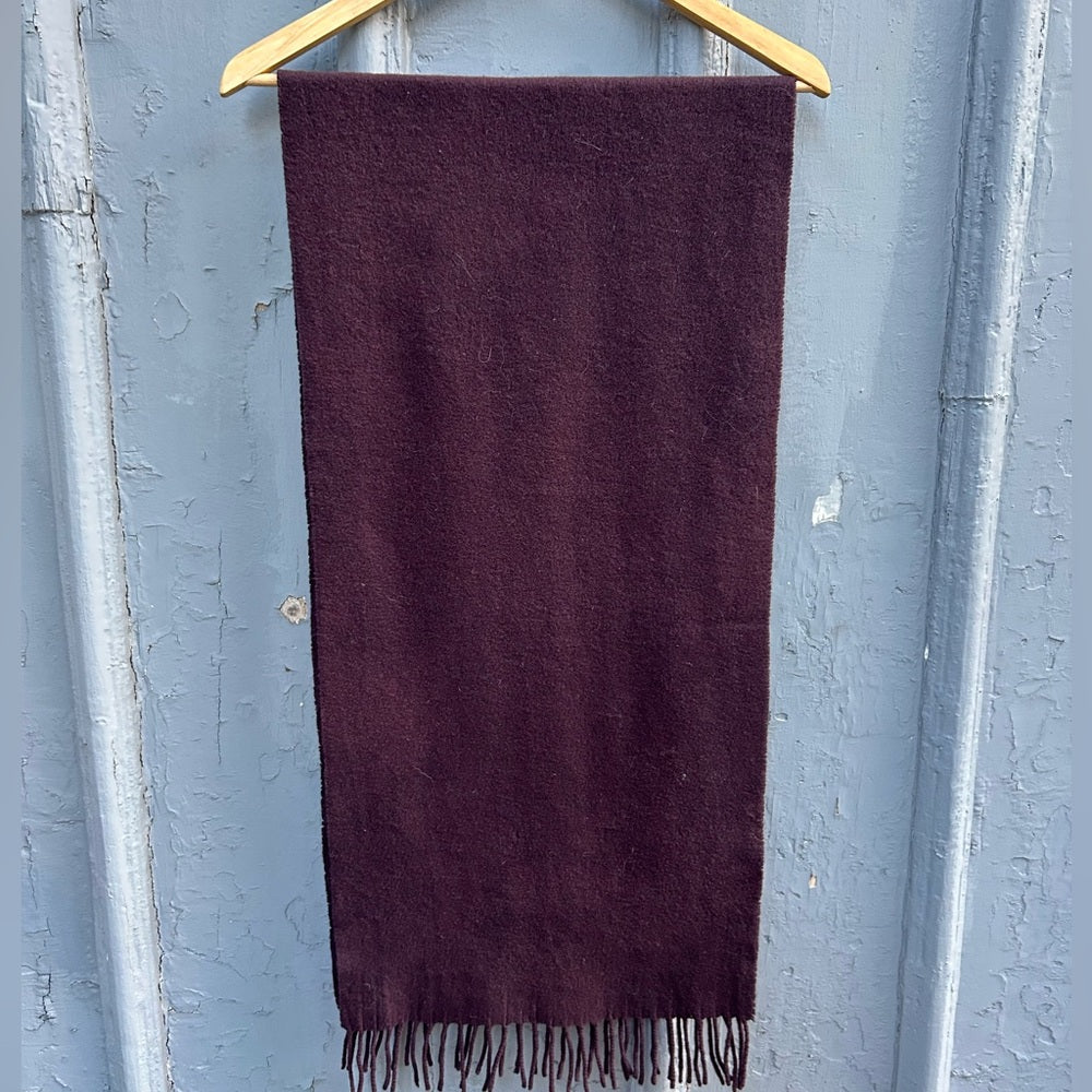 Vintage Italian Wool Cashmere Scarf, 66” x 14 1/4”