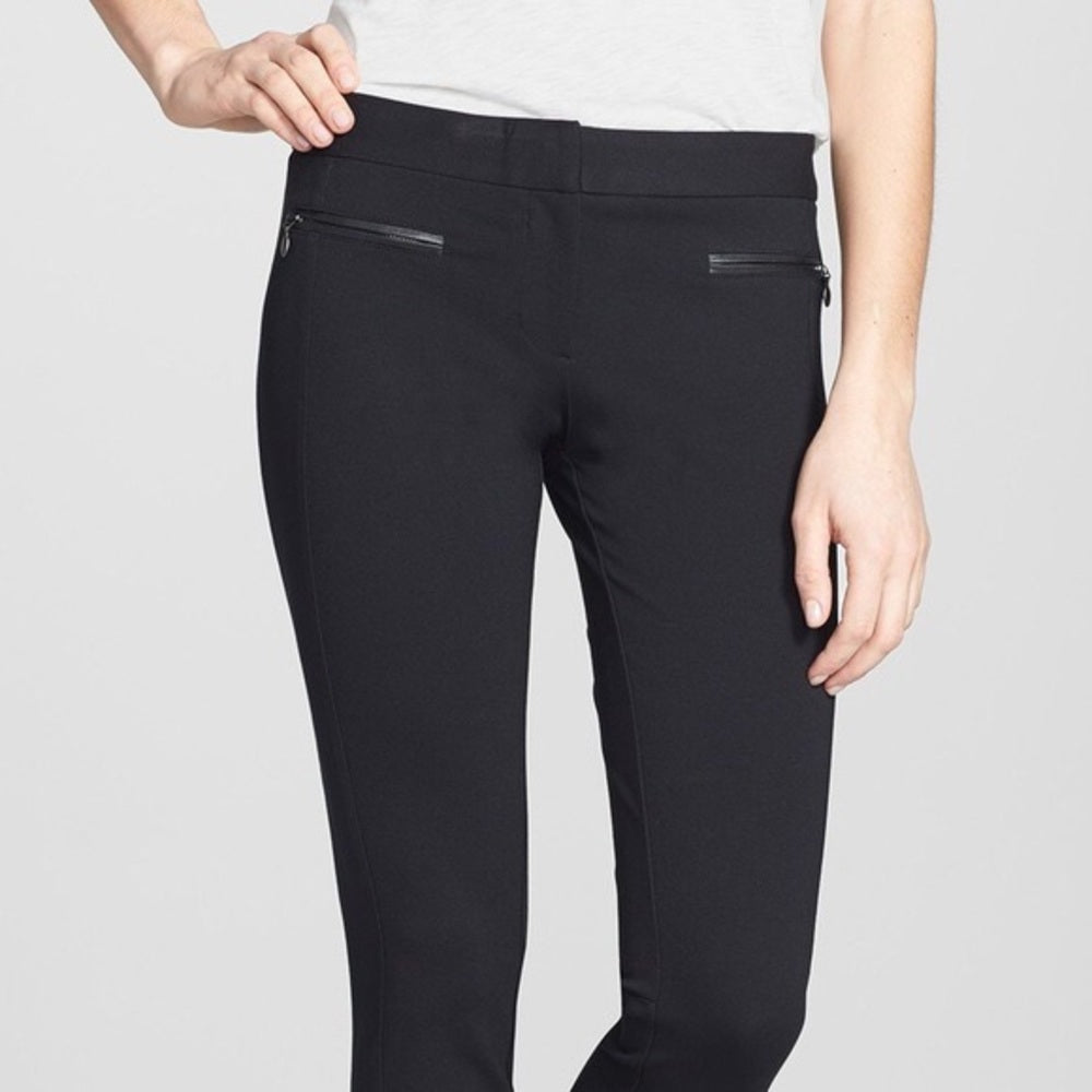 Paige Black Staight Leg Los Feliz Ankle Pant, size 32
