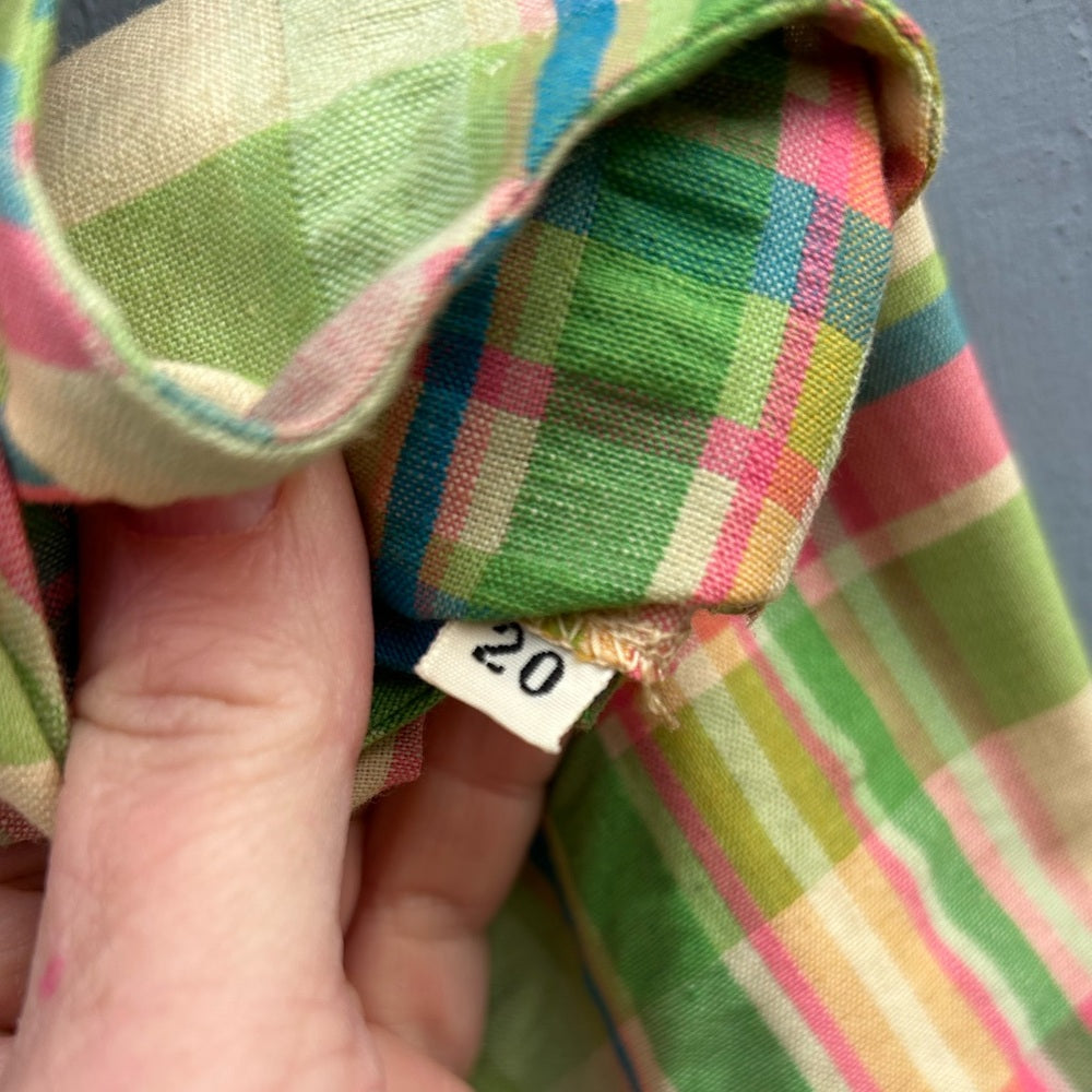 Vintage Arkin Collection plaid sleeveless dress, size 20 (modern L/XL)