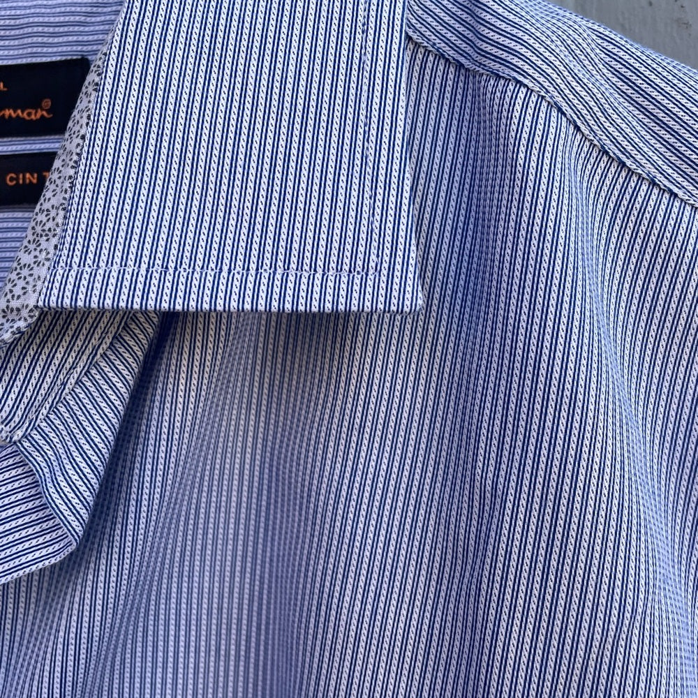 Ben Sherman Button Down Blue & White striped shirt, size M