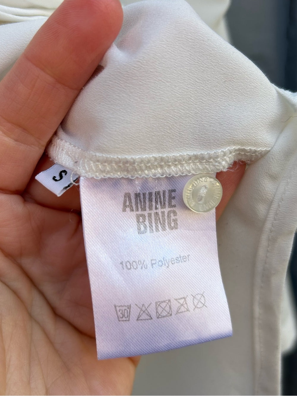 Anine Bing Collarless Sheer buttondown, Small