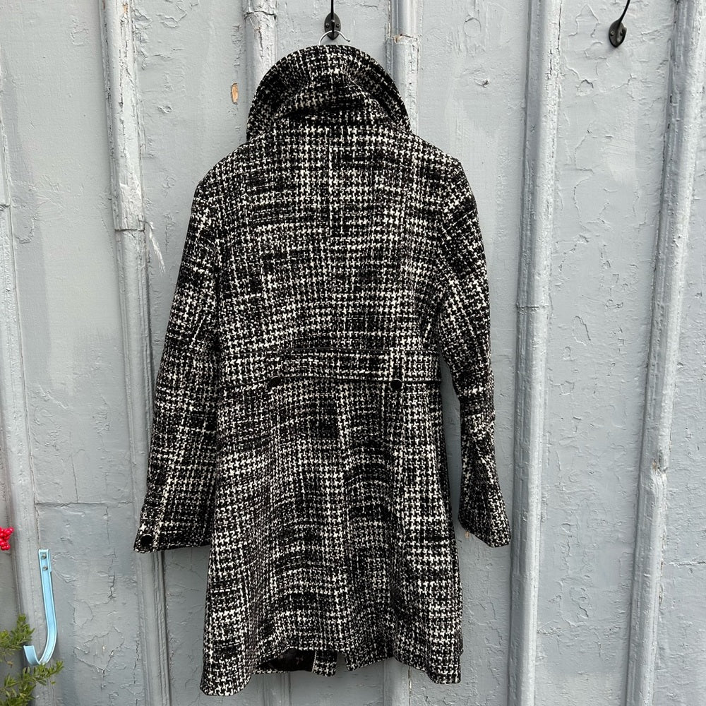 SOIA & KYO Houndstooth Wool Coat, Size XL