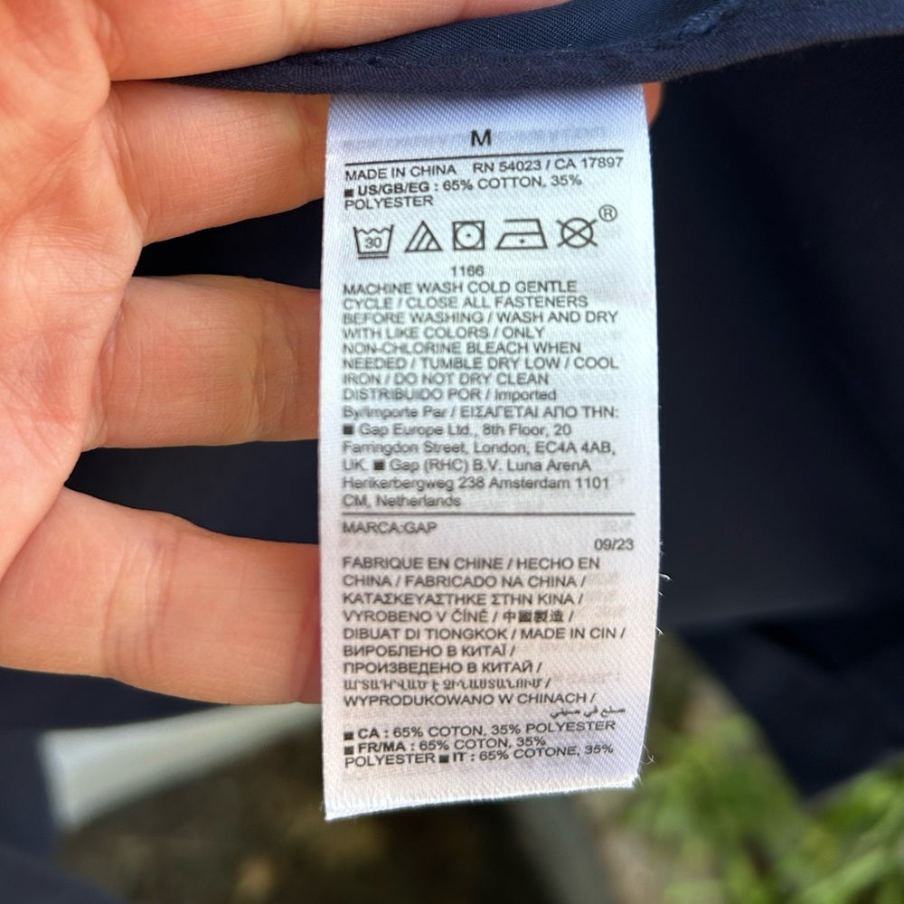 Gap Navy Icon trench coat, size M