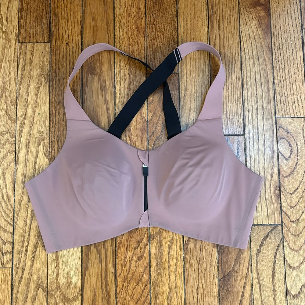 Knix Catalyst Zip Front Pink Bra, size 6