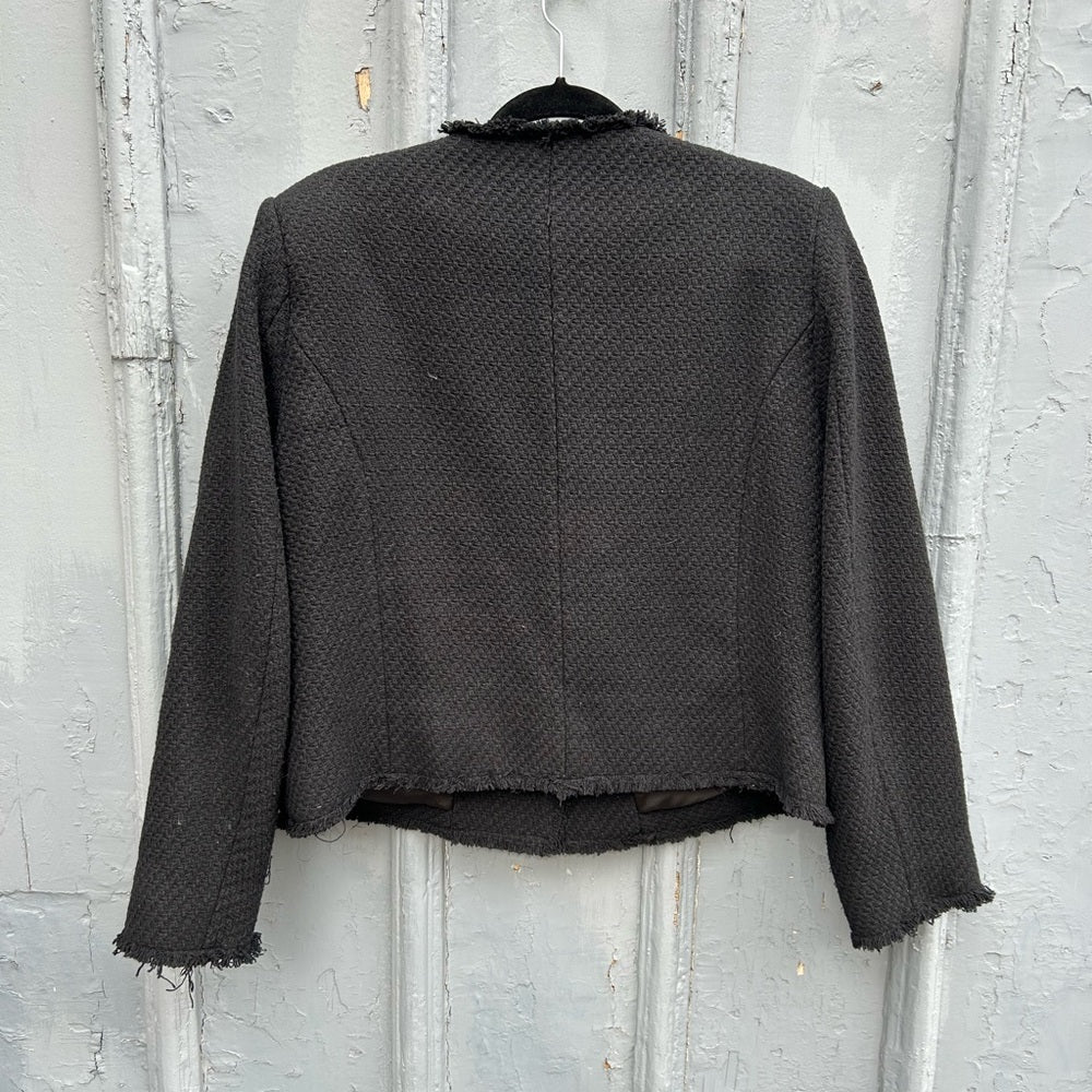 MNG Black Pocket Tweed Blazer Jacket, size XXL