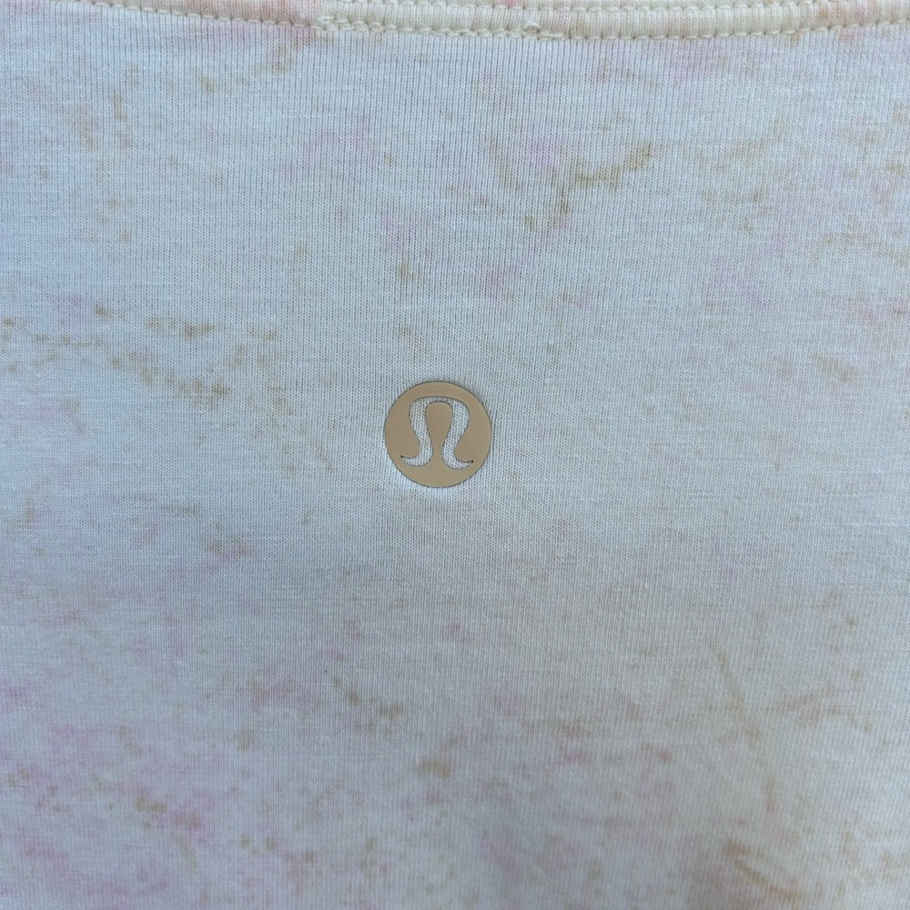 Lululemon Back in Action Long Sleeve Marmoleado TieDye White Opal Cafe, approx 8