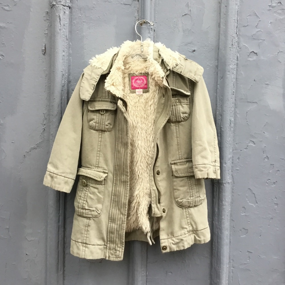 Gap Jeans toddler furry army parka, size 3T