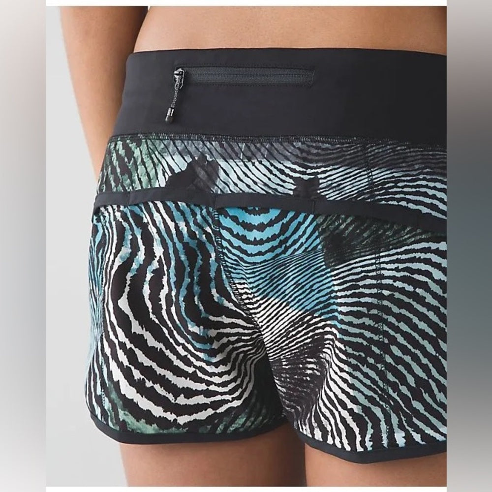Lululemon 2016 Seawheeze Tracker Short, size 6 Secret Society Tofino Teal