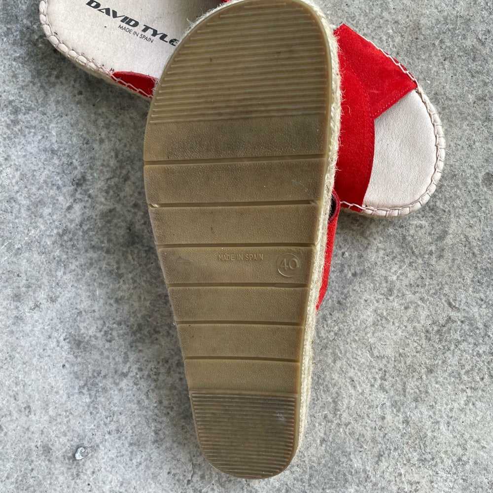 David Tyler Betty Espadrille cross front sandal, size 40