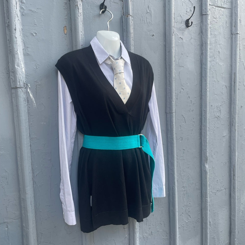 Wolford Black Cotton Silk Sweater Vest, size Small