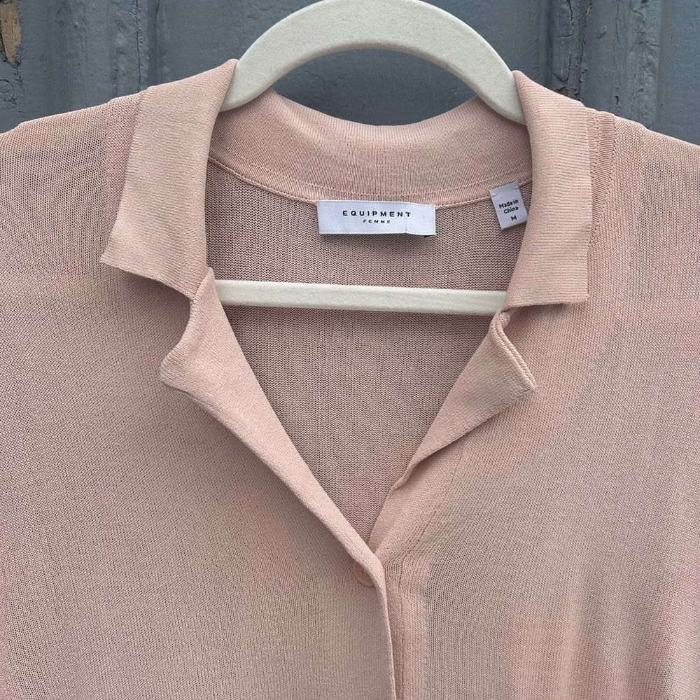 Equipment Adit stretch-knit polo shirt, size M (oversized)