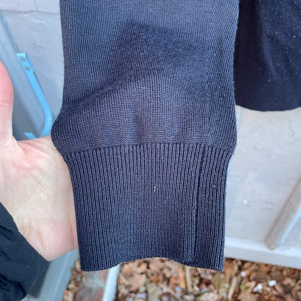 John Varvatos LUXE Navy Wool Hoodie Sweater, size XXL