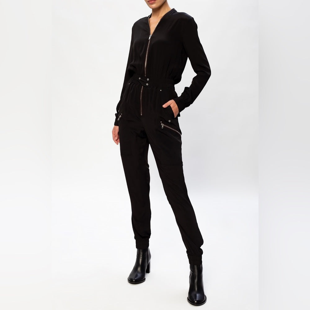 Rick Owens DRK SHDW Tuta Maroon Cotton Twill Jumpsuit, Size XS