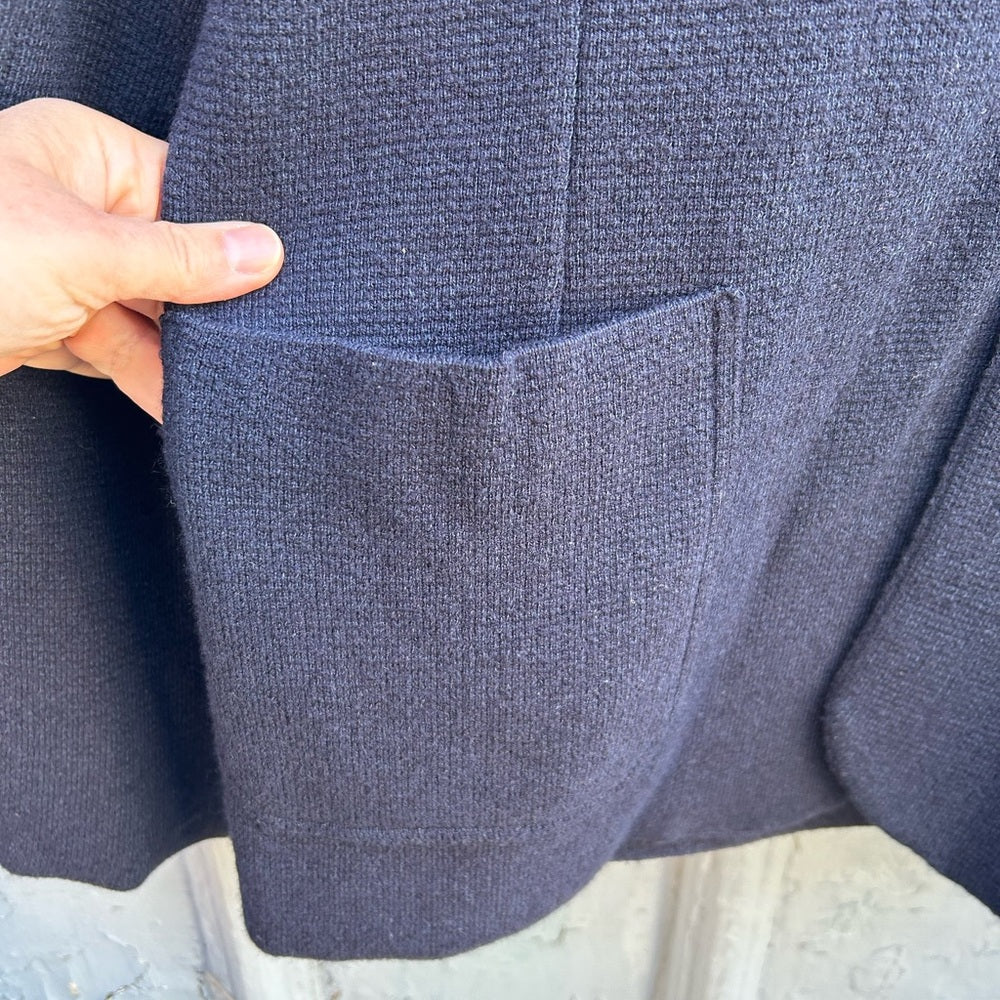 Ermenegildo Zenga Navy Cashmere Cotton Cardigan Blazer, size L/52