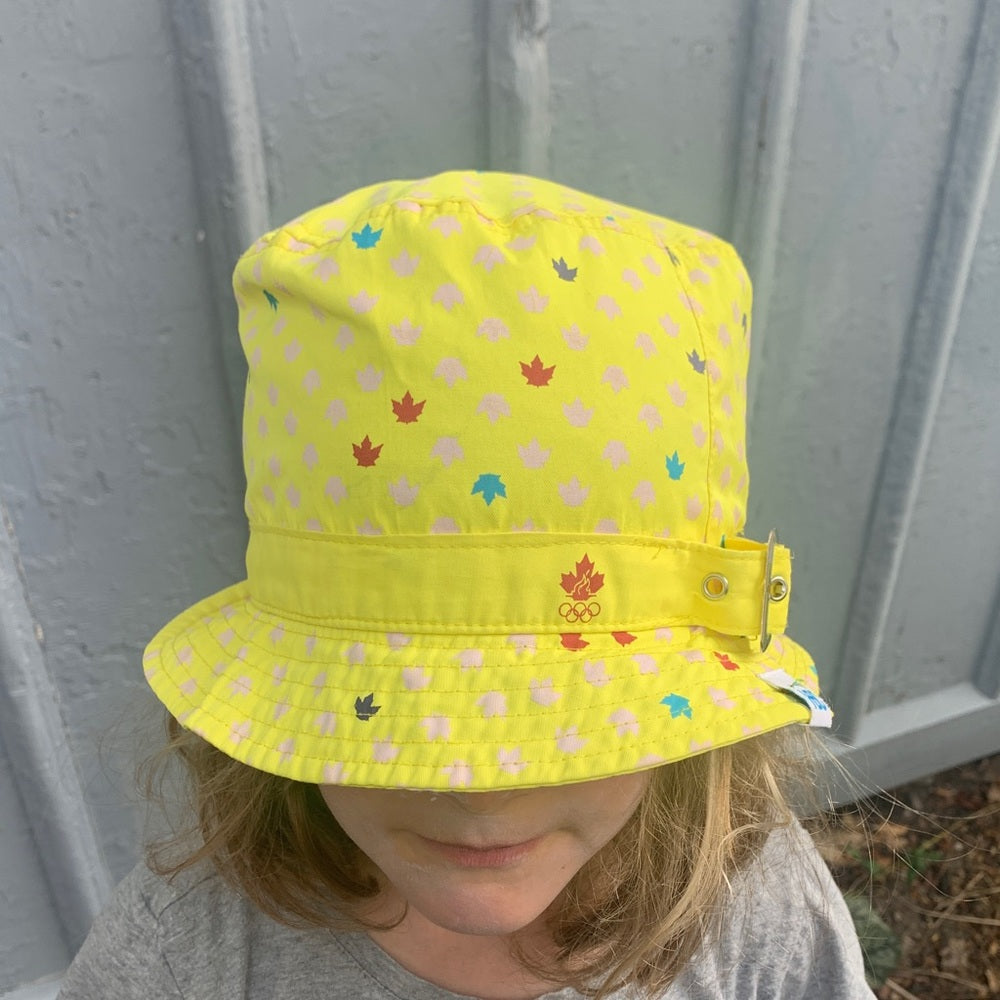 HBC Olympic maple leaf yellow bucket hat