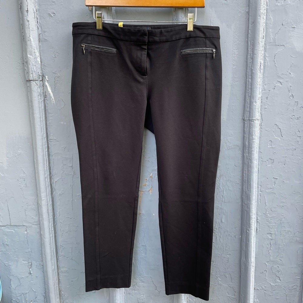 Paige Black Staight Leg Los Feliz Ankle Pant, size 32