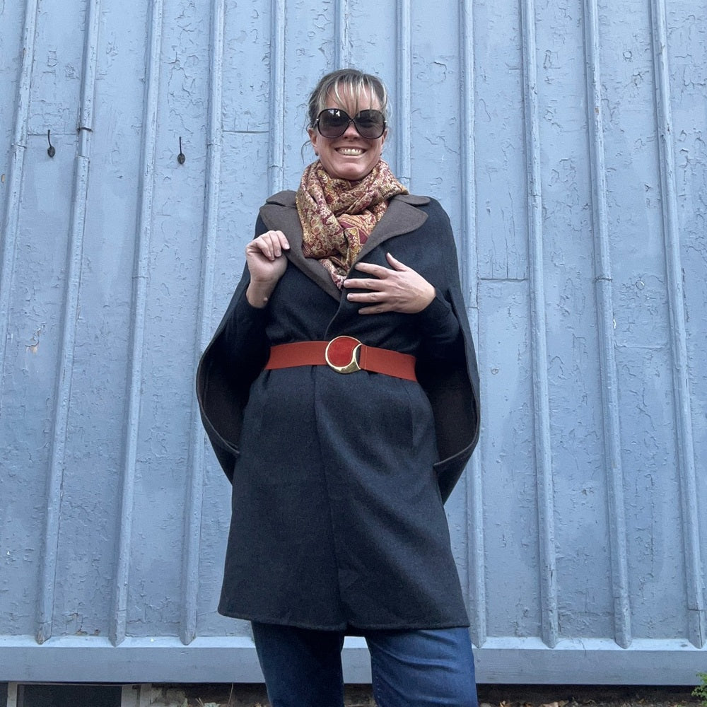 Agnona Wool Cashmere Cape, size 38