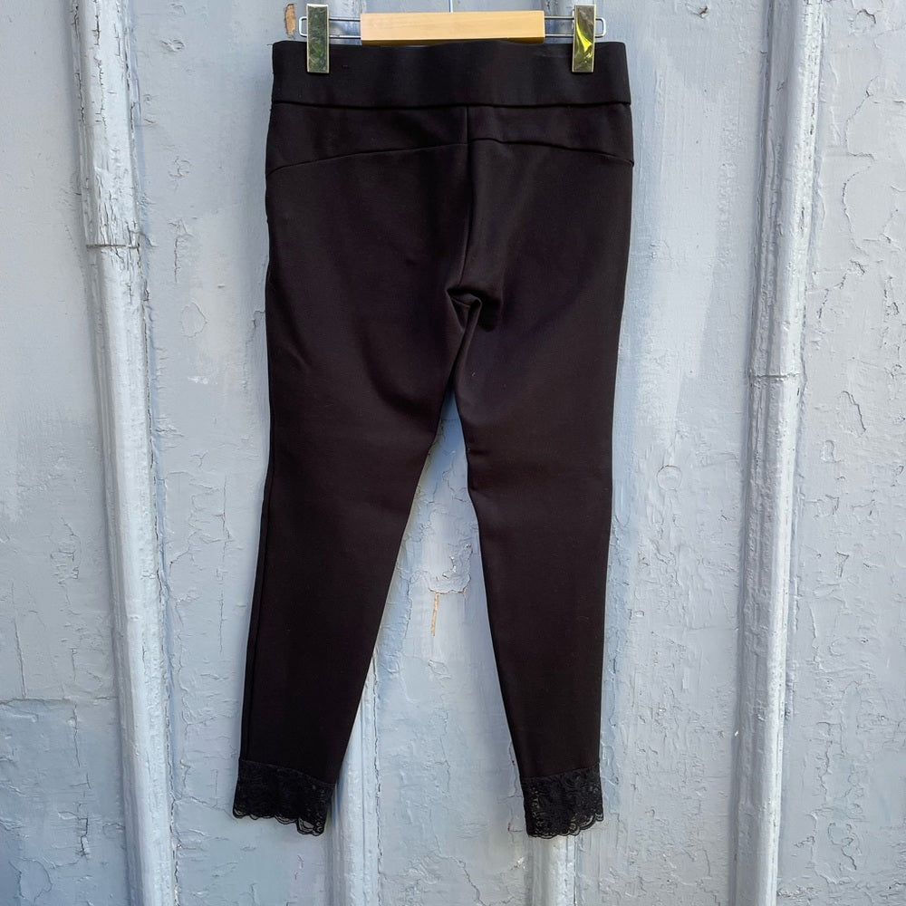 Zara Black Leggings with Lace bottom, medium