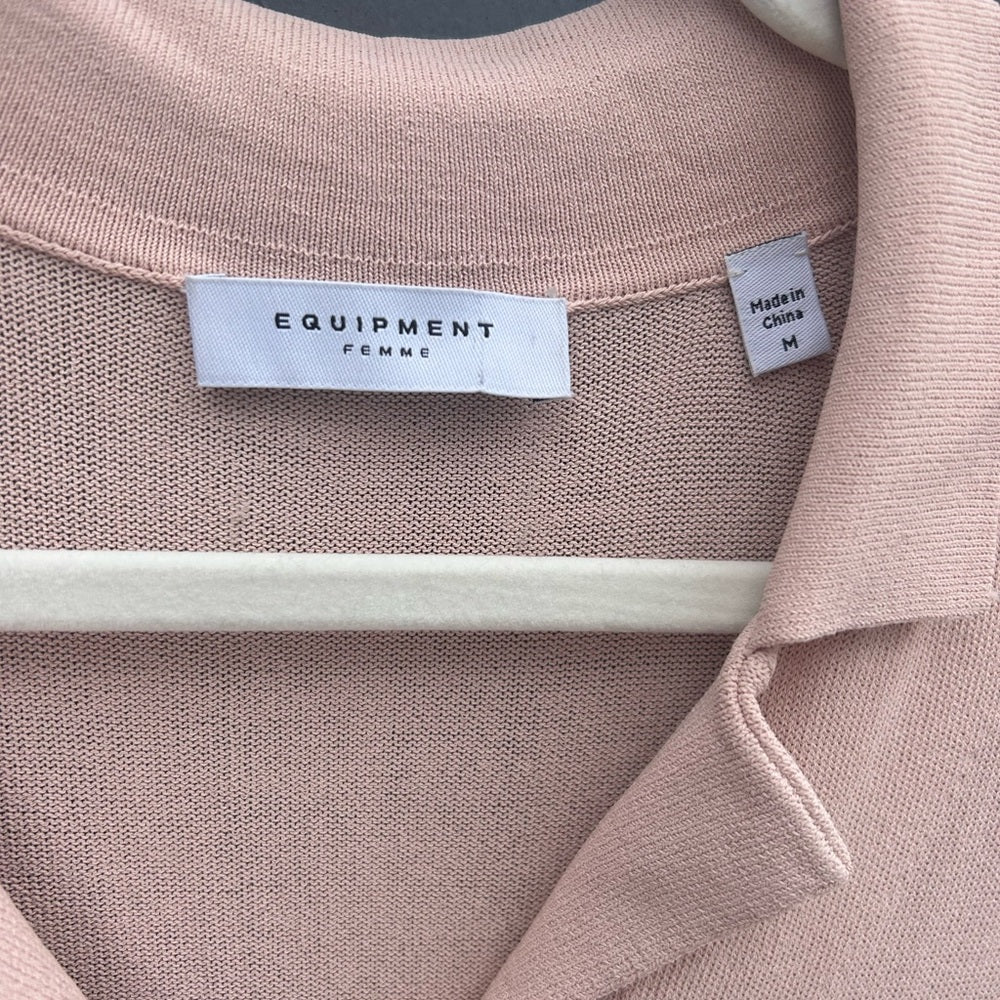 Equipment Adit stretch-knit polo shirt, size M (oversized)