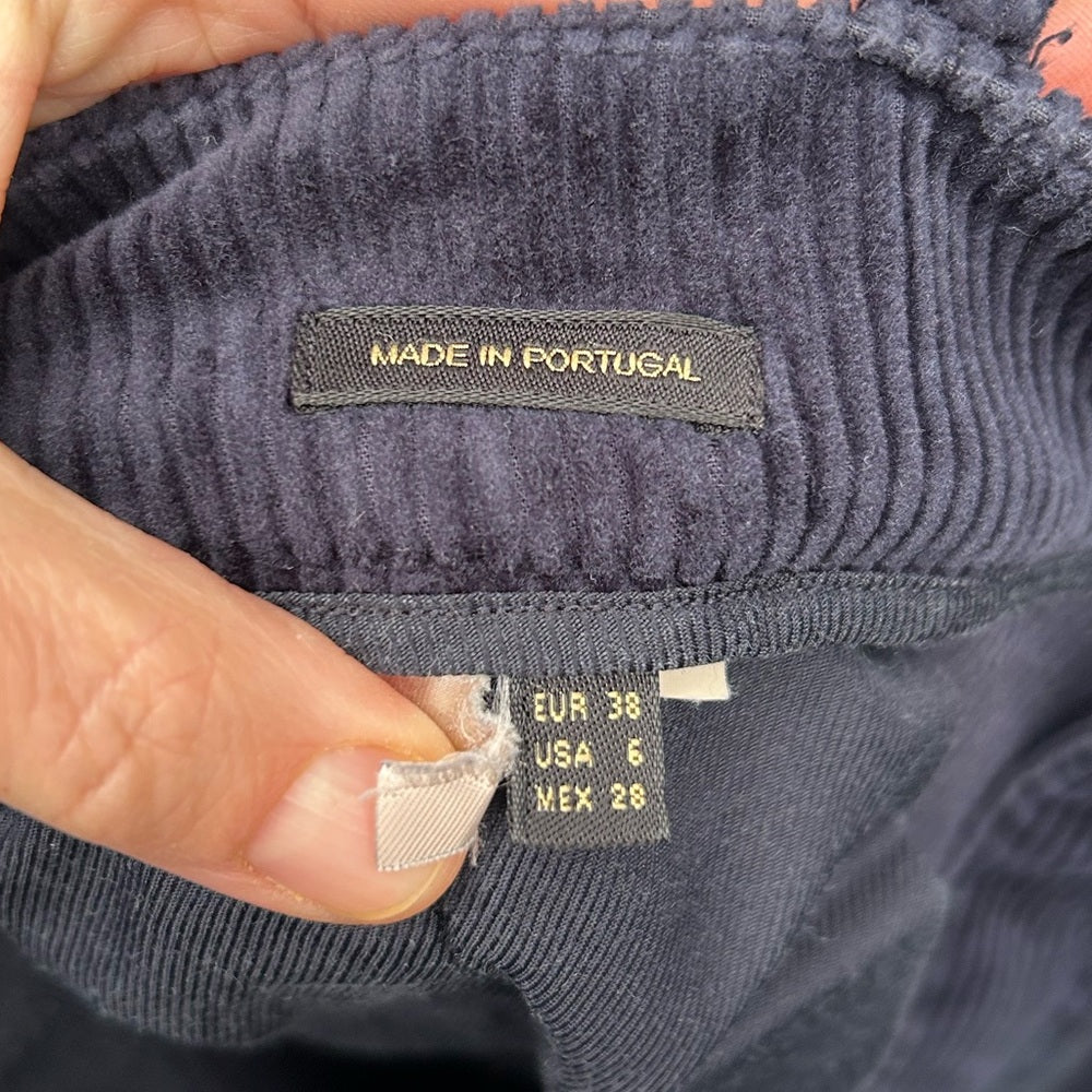 Massimo Dutti Blue Navy Cords, size 6
