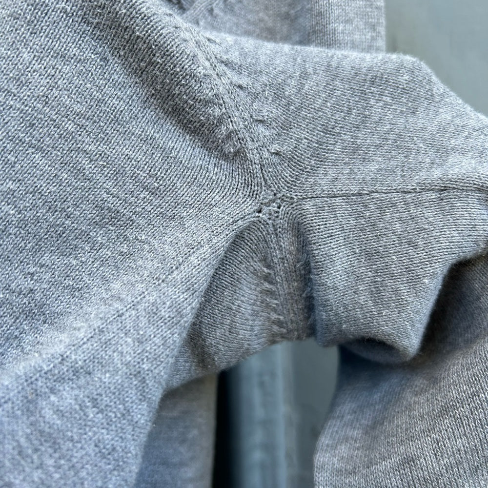 Okaidi Grey Cotton Elbow Patch Cardigan Sweater, size 14