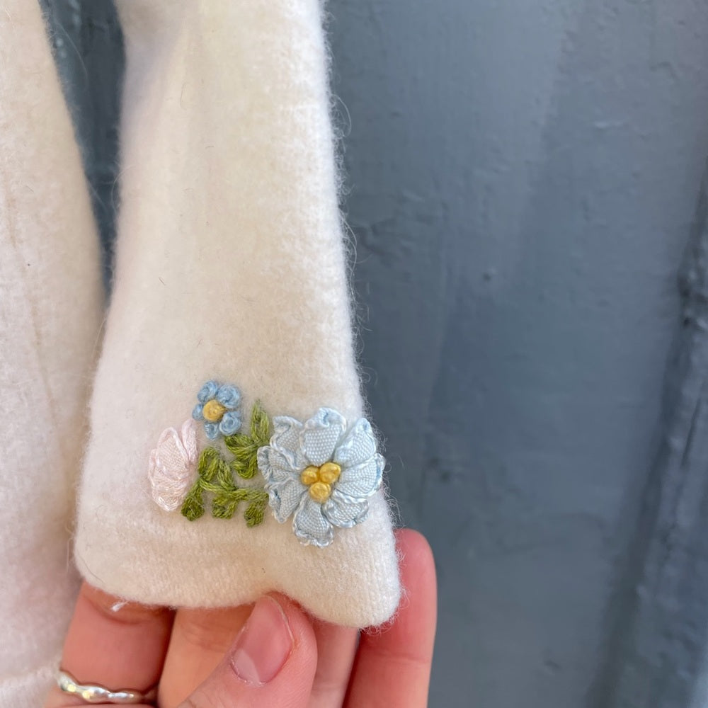 Vintage Simpsons Appliqué Lambswool Angora Cardigan Sweater, 2-3 years old