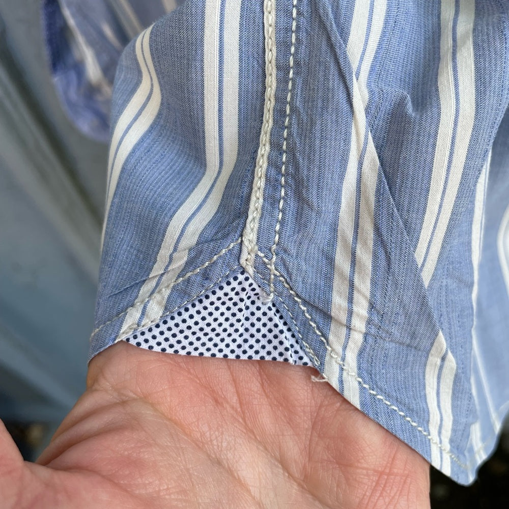 Ted Baker blue/ striped “yorksto” Buttondown, Ted size 3 (medium)