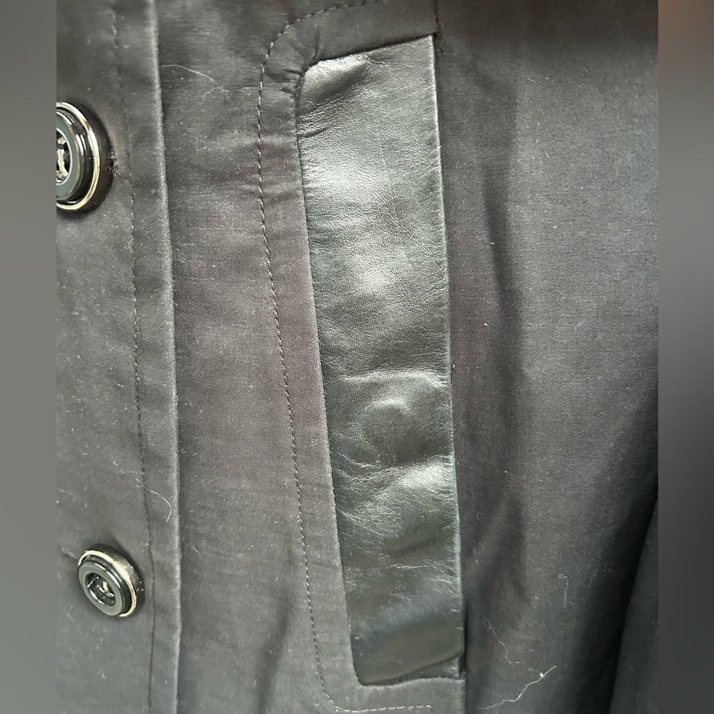 Mackage Black Ballon Sleeve Short trench, size large