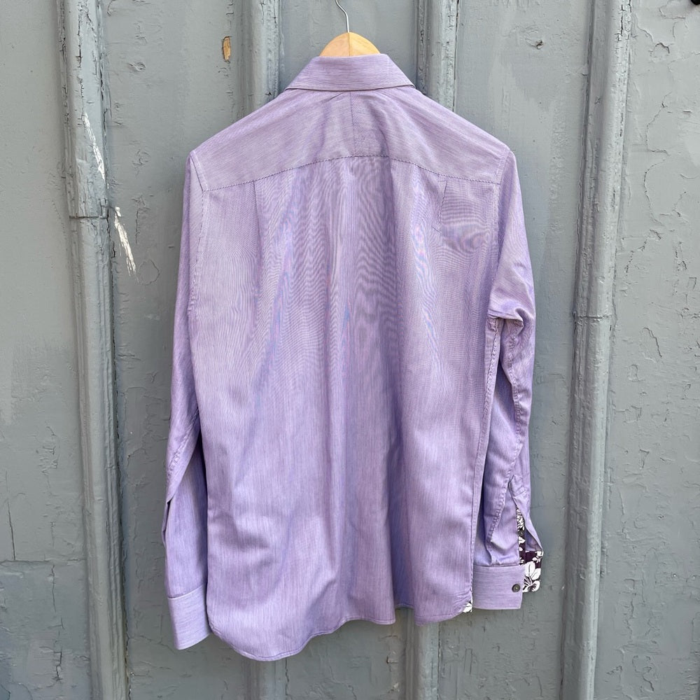 Ted Baker Archive Purple Pinstripe “mahjong” button-down, Size Neck 15