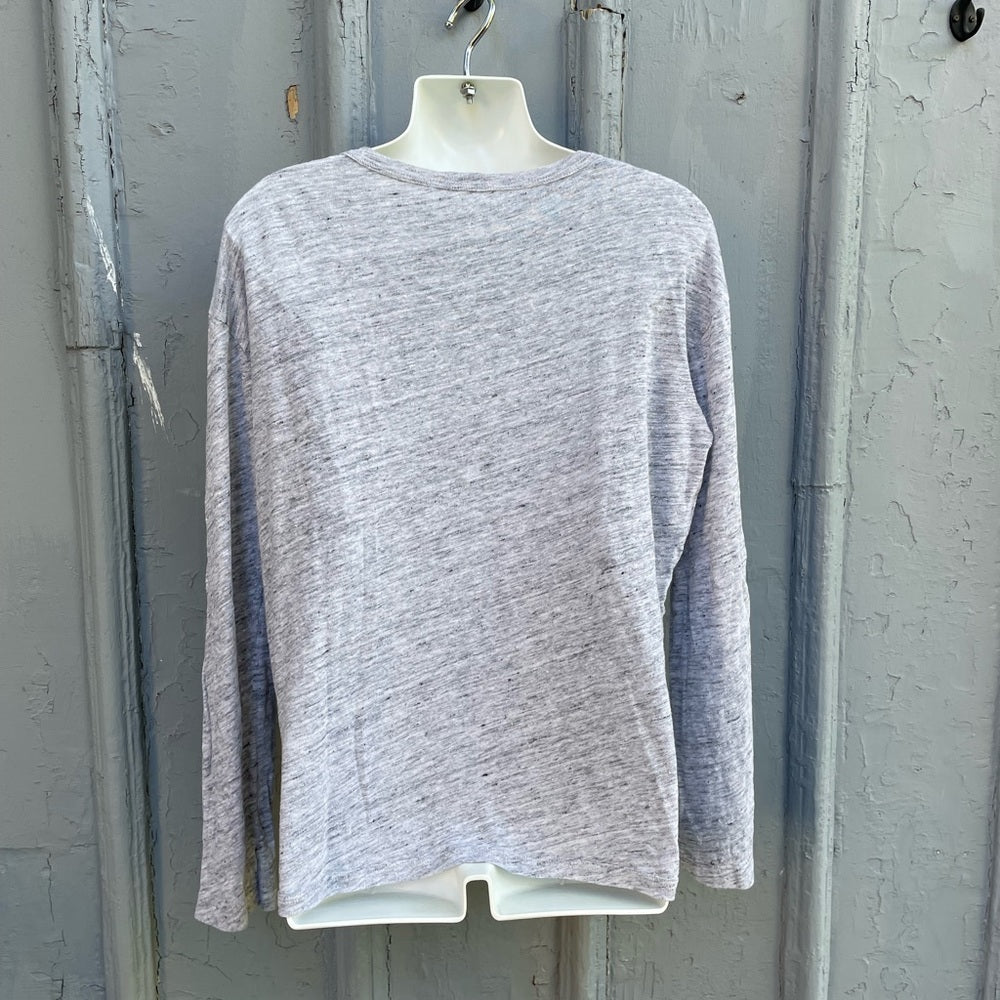 Travis Taddeo Grey Linen Long Sleeved Shirt, size S