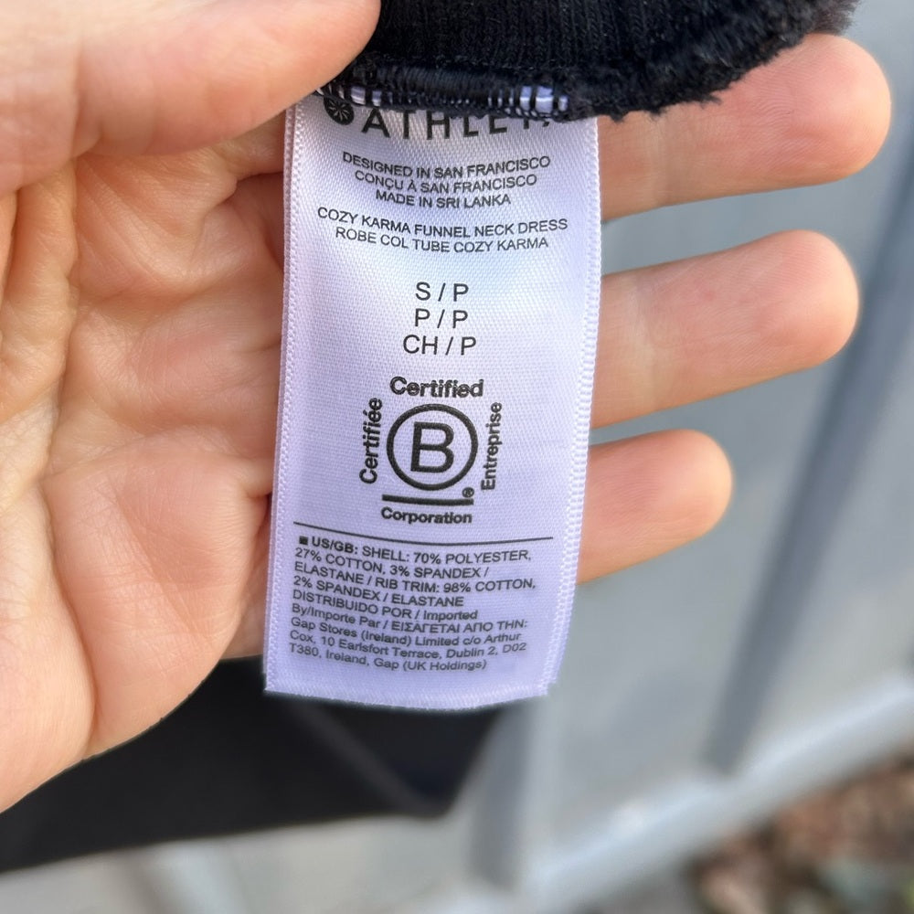 Athleta Cozy Karma Funnel Neck Dress, Size Small
