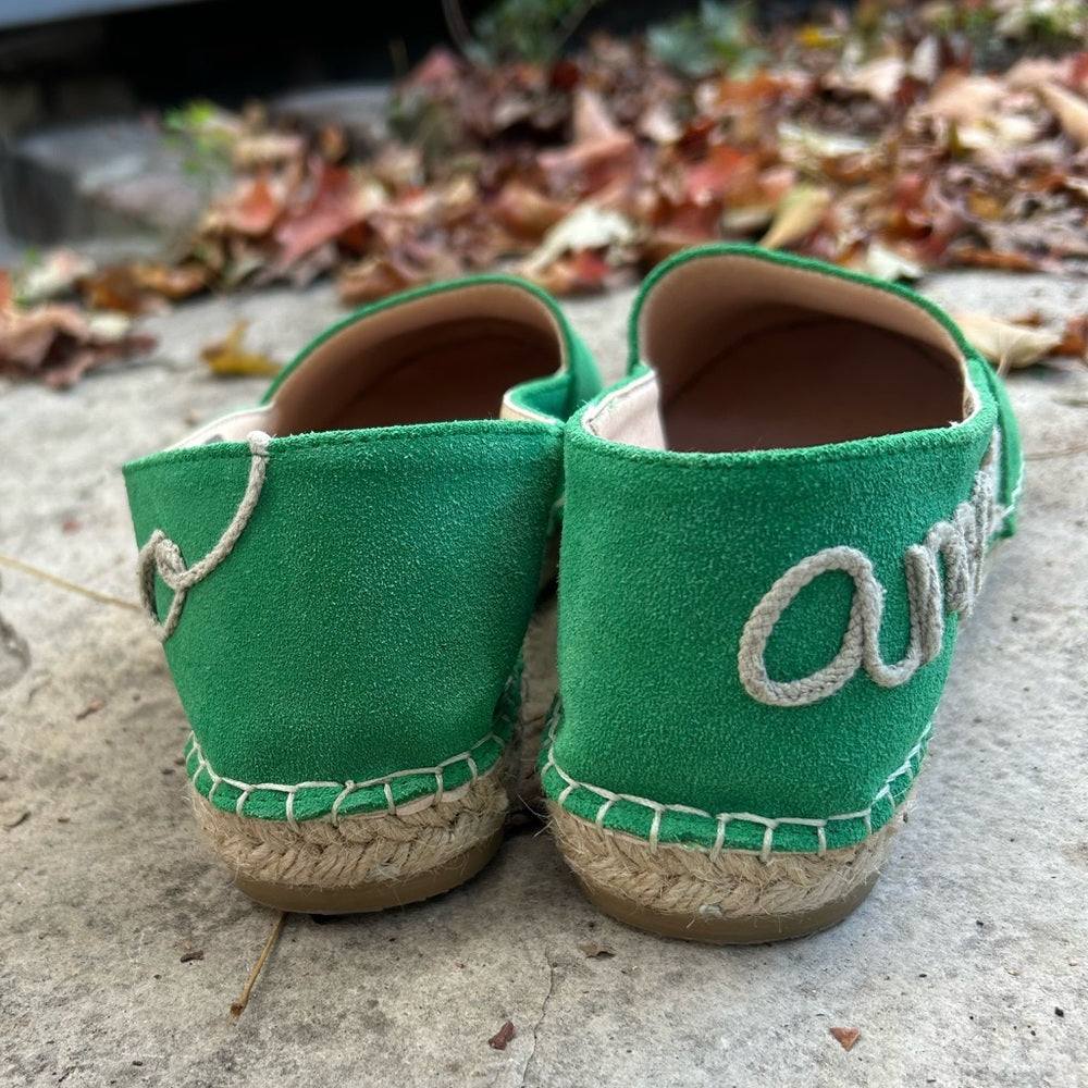 Macarena Suede Espadrille Flats, size 38 (7.5)