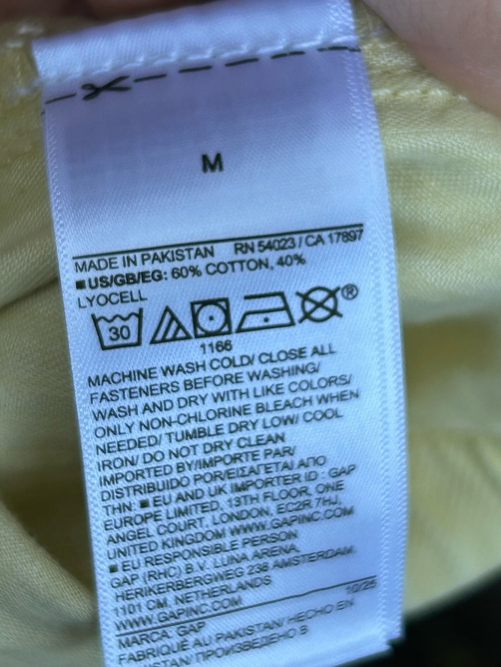 Gap Yellow Denim Cuffed Tie Waist Pants, BNWT, size M