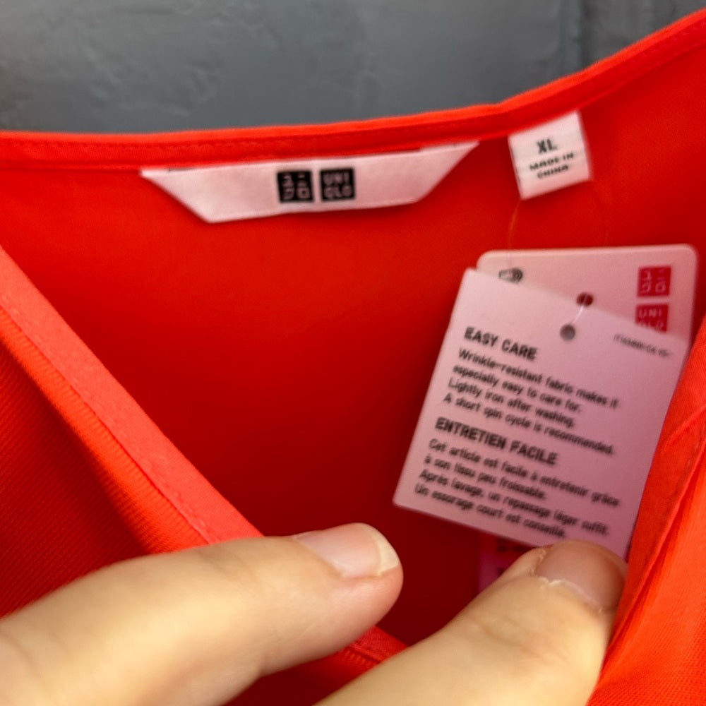 Uniqlo Bundle x 2 Drape Camisole, BNWT, Orange/Black, size XL
