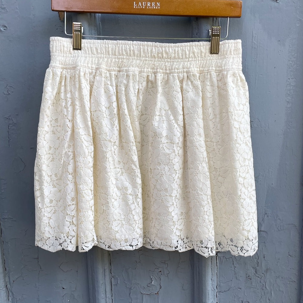 Aritzia Talula Etta Lace Mini Skirt Cream US M