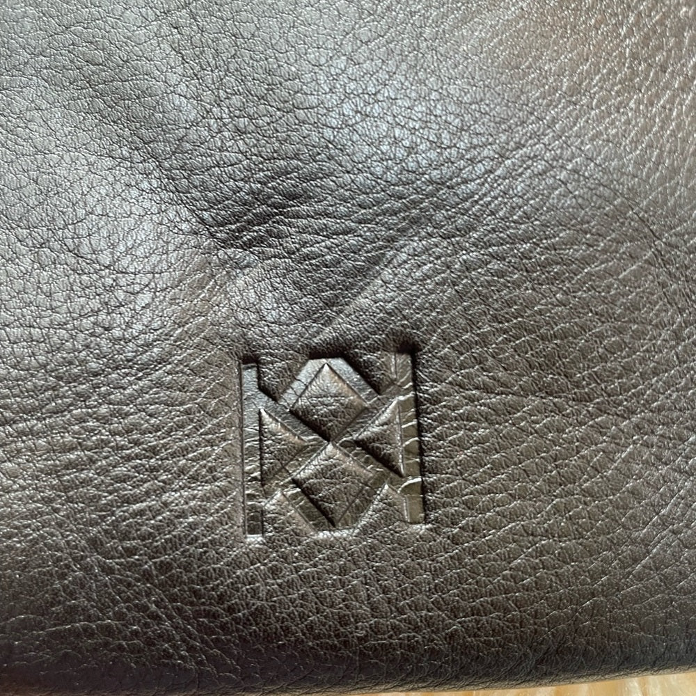 New Christopher Kon soft leather large clutch with straps