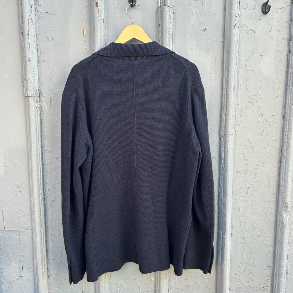 Ermenegildo Zenga Navy Cashmere Cotton Cardigan Blazer, size L/52