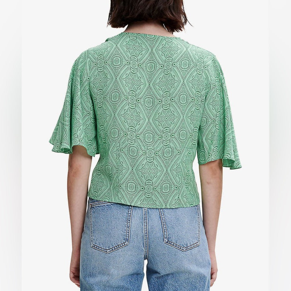 Maje Limaro Graphic-Print Woven Blouse, size 1 (Small)