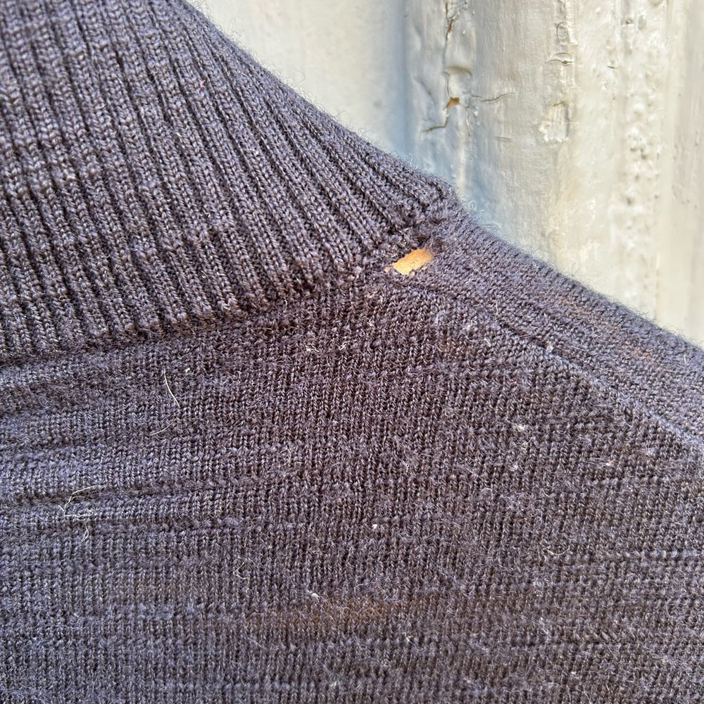 Gap Navy 1/4 zip Slub Merino Sweater, size L