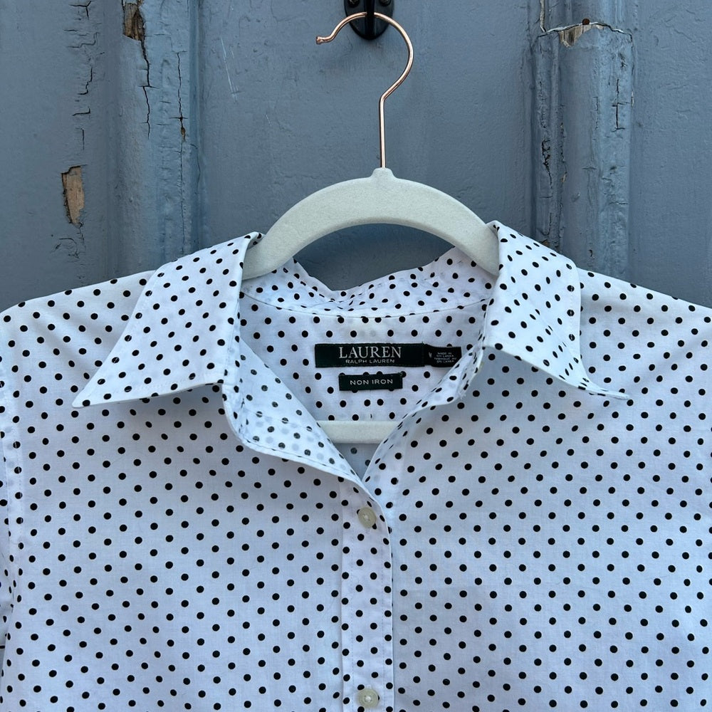 Lauren Ralph Lauren Polka Dot Button-down, Size M