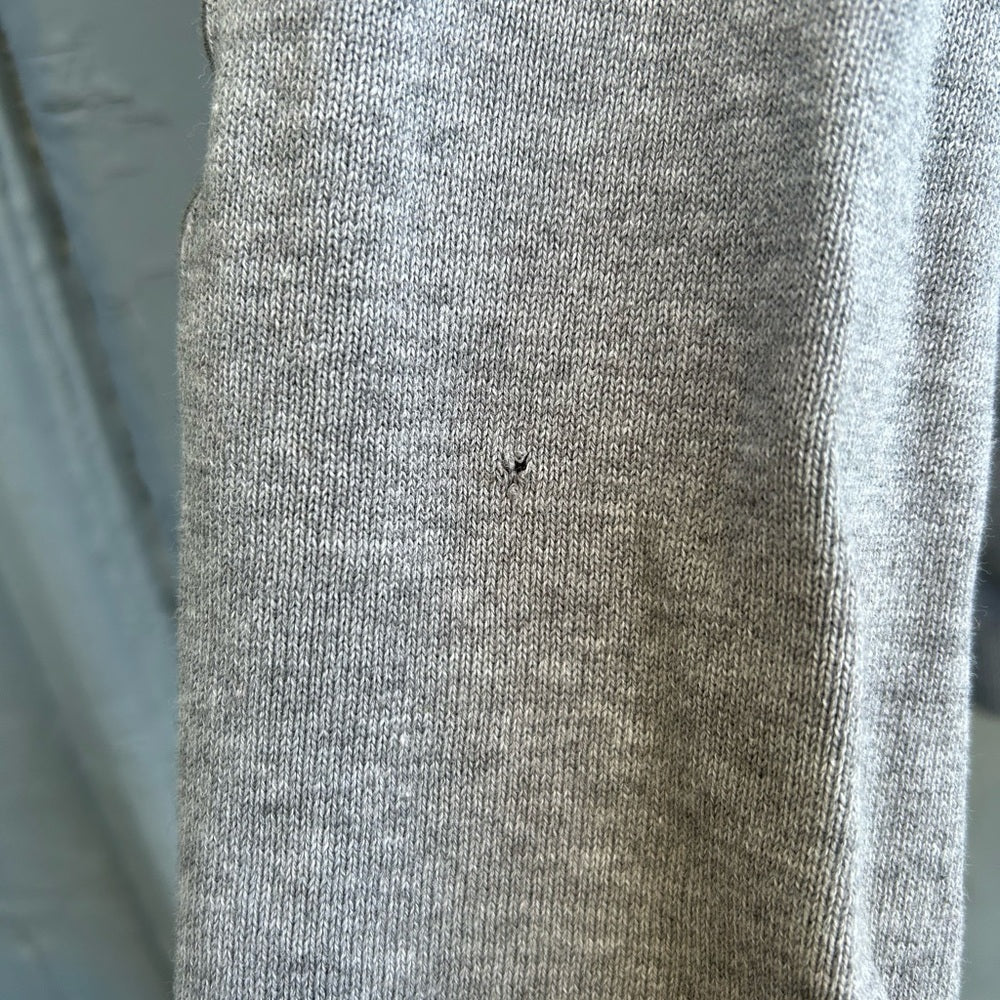 Okaidi Grey Cotton Elbow Patch Cardigan Sweater, size 14