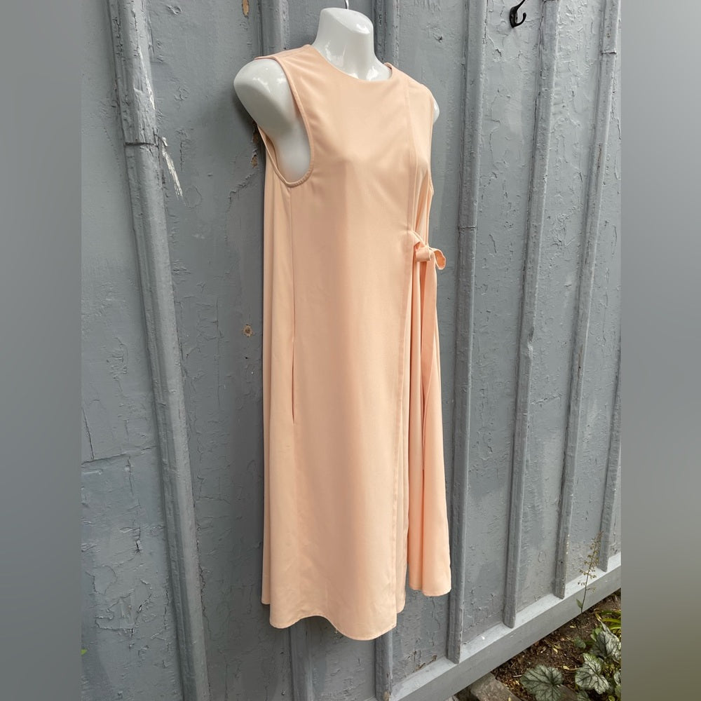 Oak + Fort Peach Pink tie side Dress, size Small