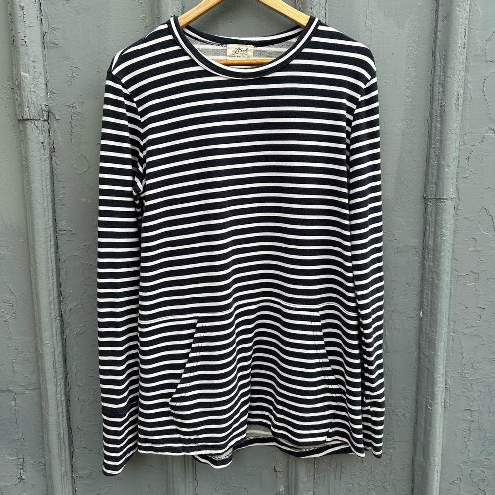 Blondie Apparel Navy Striped Hillside Sweater, Large