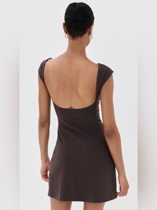 Reformation Brown Soleil Knit Dress, Large (fits small)