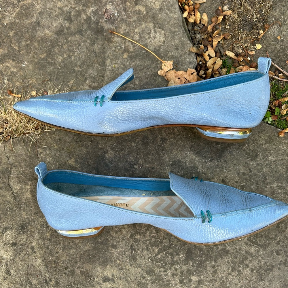 Nicholas Kirkwood Blue Beya Flat Loafer, size 38