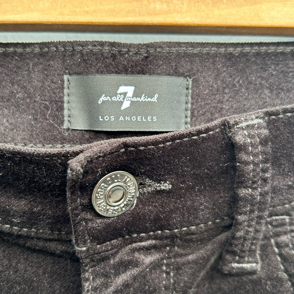 7 For All Mankind Velvet High Rise Skinny Pants, size 27