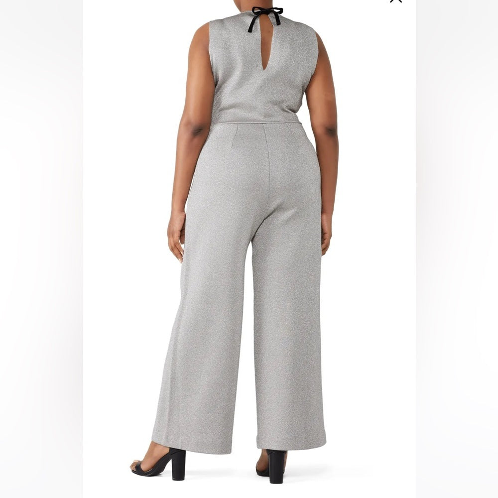 J Crew Madison Lurex Silver Metallic Jumpsuit, BNWT, size XXL