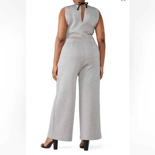 J Crew Madison Lurex Silver Metallic Jumpsuit, BNWT, size XXL