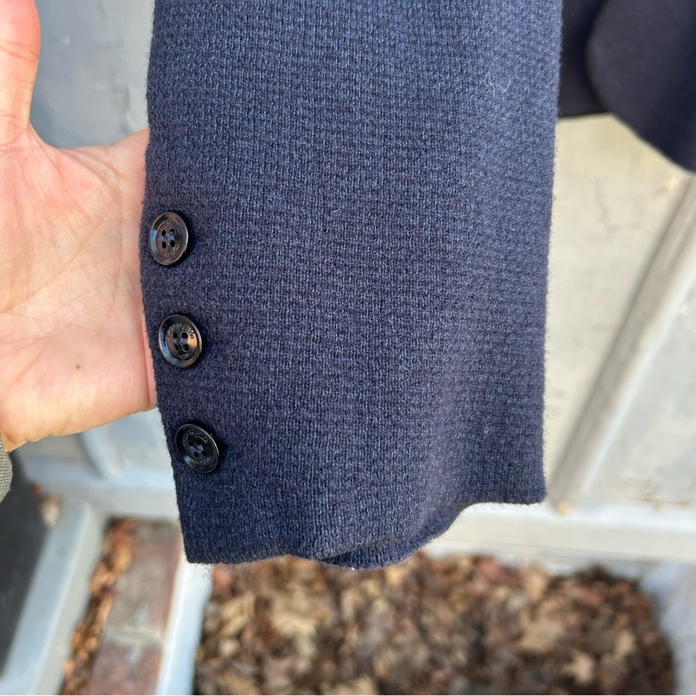 Ermenegildo Zenga Navy Cashmere Cotton Cardigan Blazer, size L/52